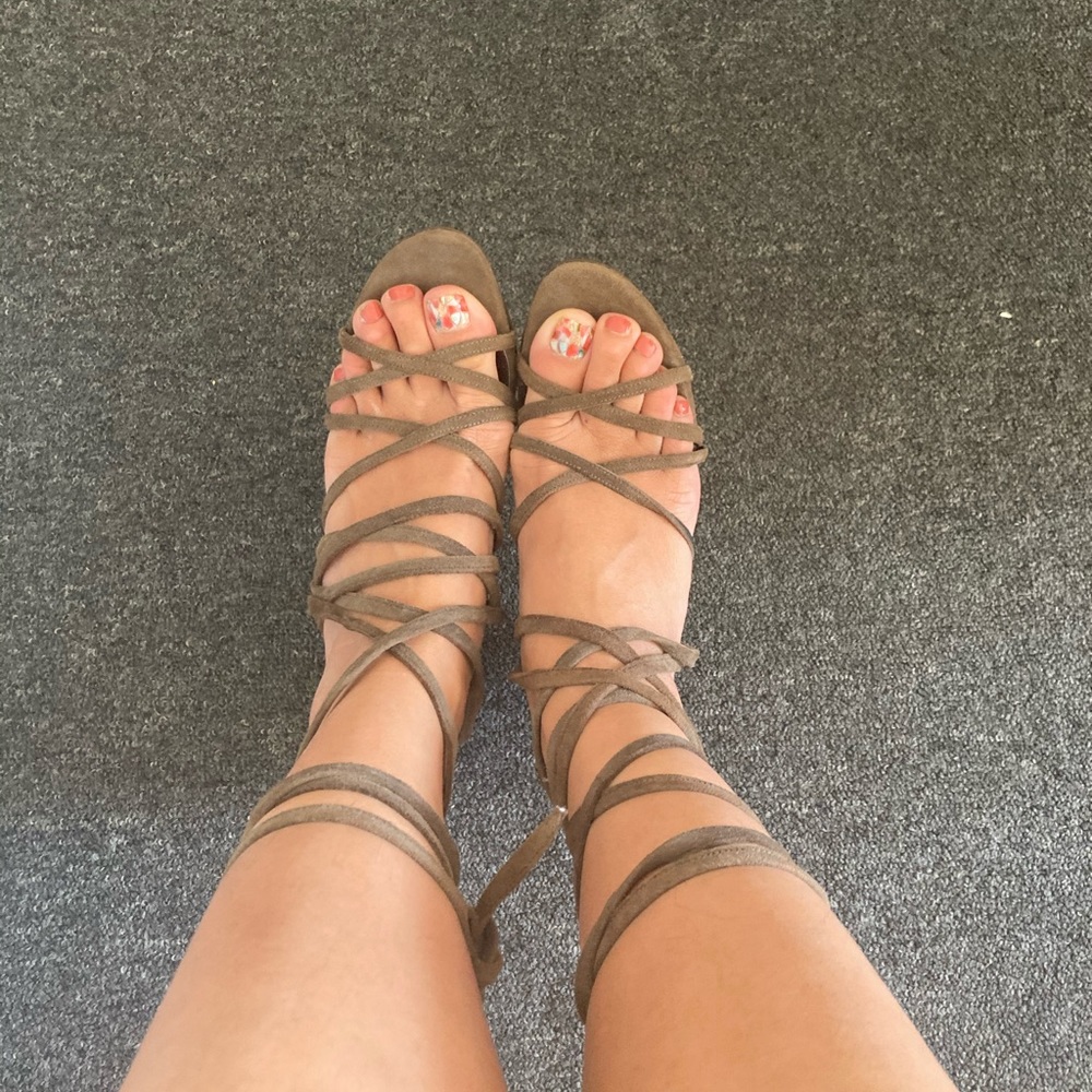 Brown strap shoes